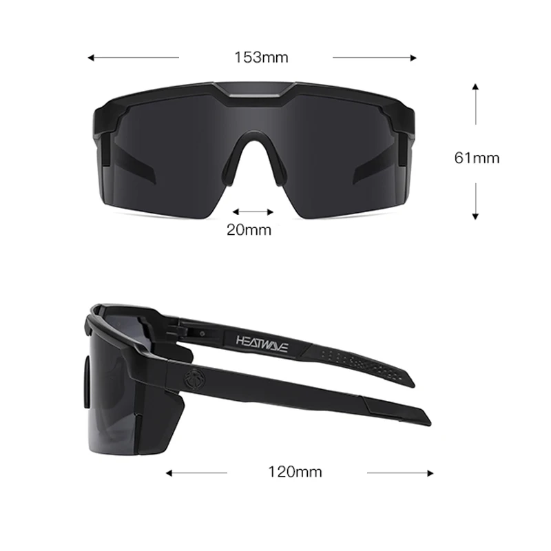 luxury brand Heat Wave brand sunglasses sport Conjoined lens cycling Women men sun glasses UV