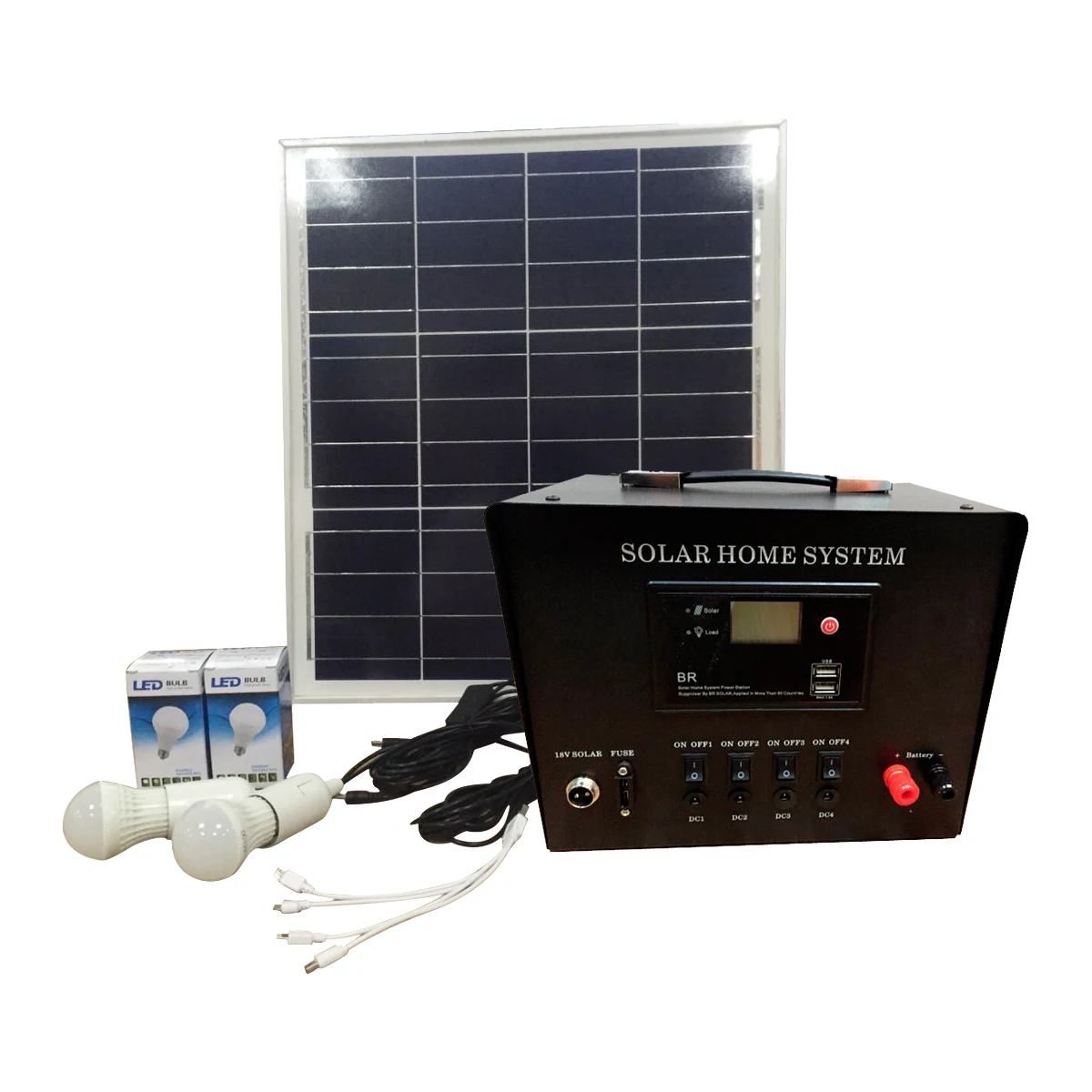 

50W Portable Solar Energy System with Lithium Battery Solar Panels Home Use Portable Solar Lighting Kits