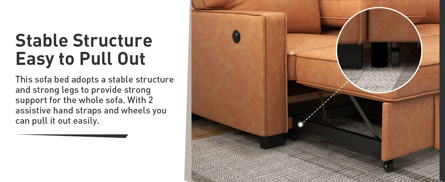faux leather sofa bed