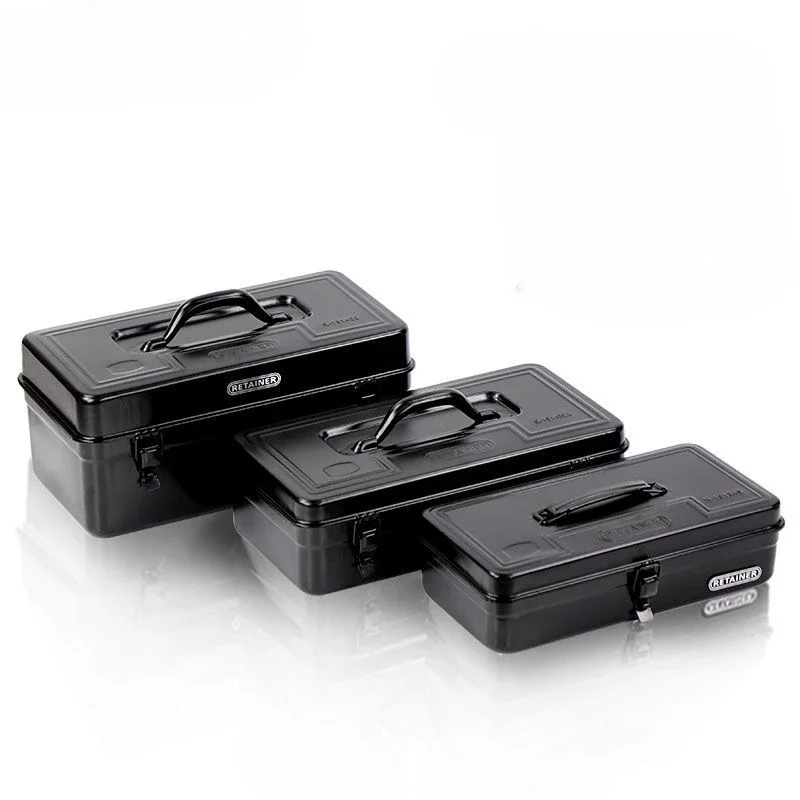 Portable Thickened Iron Tool Case Strong and Durable Multi-Function Tool Case Repair Tool Hardware Storage Box Waterproof Home