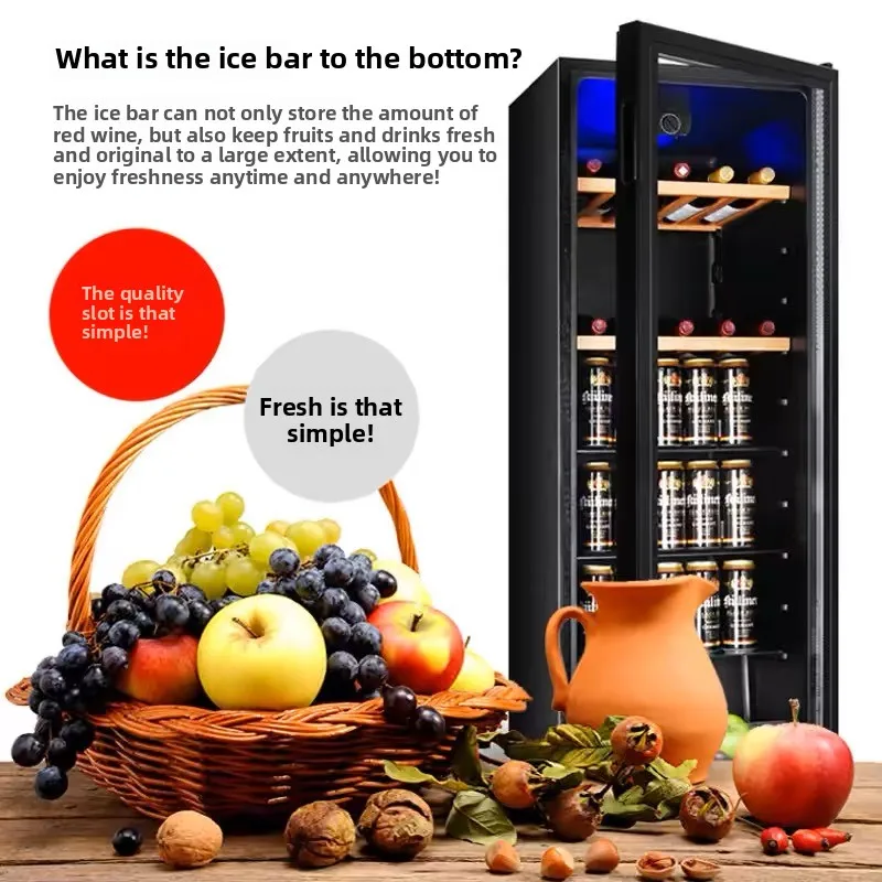 Fresh-keeping cabinet Household refrigerator Ice bar Small refrigerator Office commercial display Tea transparent wine cabinet