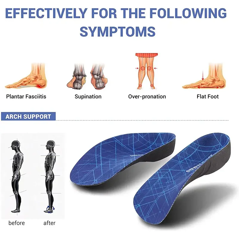 3/4 長さの EVA 矯正インソール: 姿勢を矯正し、快適性を高めるためのハイアーチサポート