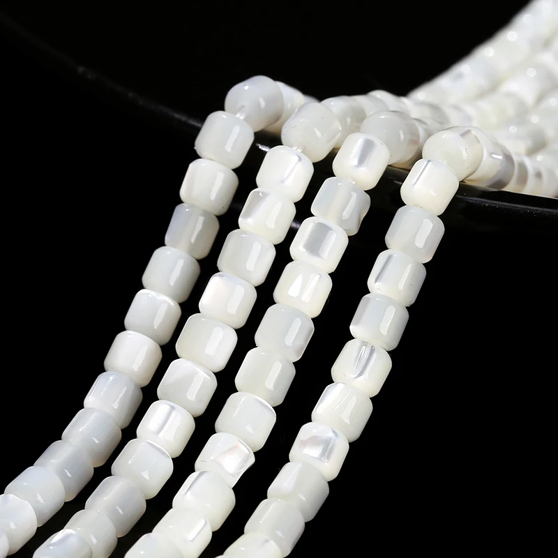 4*4mm Natural White Shell Beads Mother Of Pearl Cylindrical Shape Bead For Jewelry Making Diy Necklace Bracelet Accessory