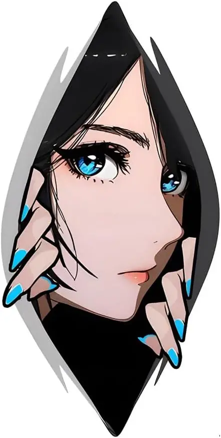 1Pc Anime Girl Slap Vinyl Sticker, Waterproof UV Resistant Decal for Car Helmet Motorcycle Camper Luggage Decor