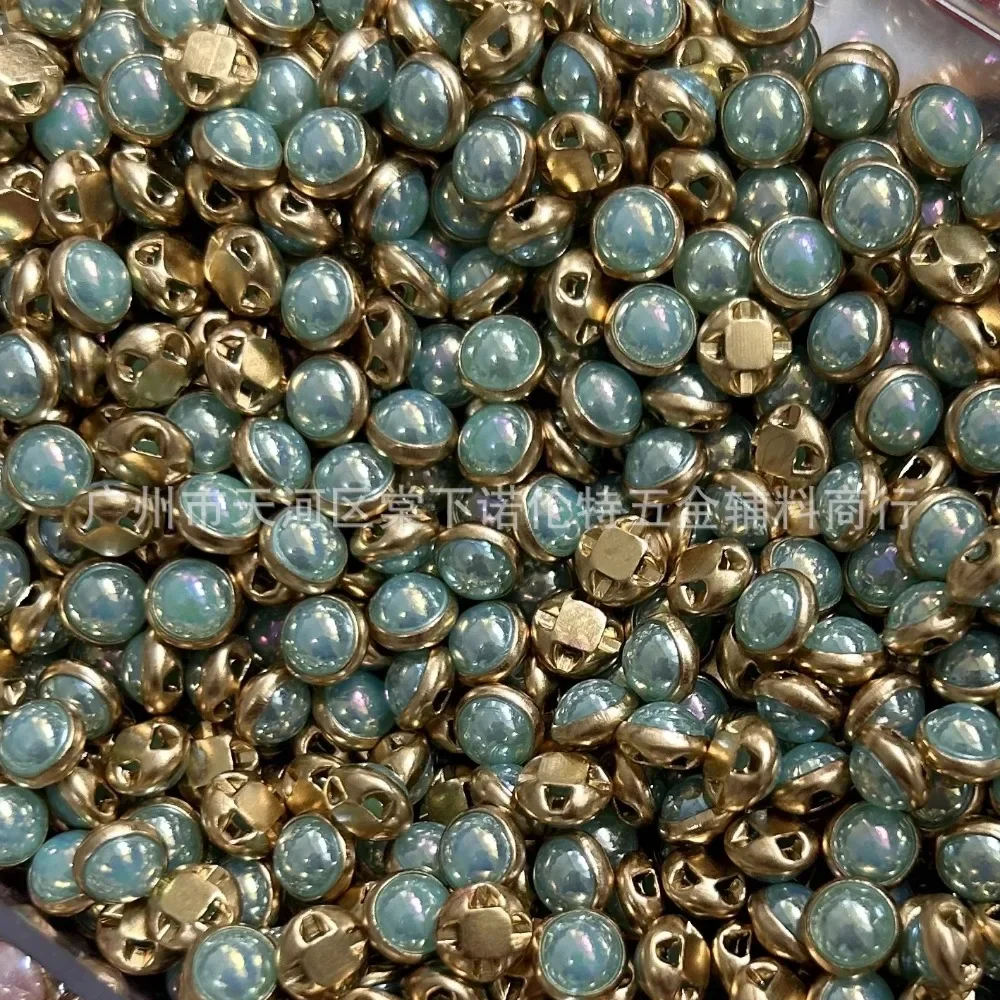 100 Pieces 5mm Super Small Buttons Gold Color Zinc Alloy Round Shank Buttons DIY Handicrafts Doll Accessories