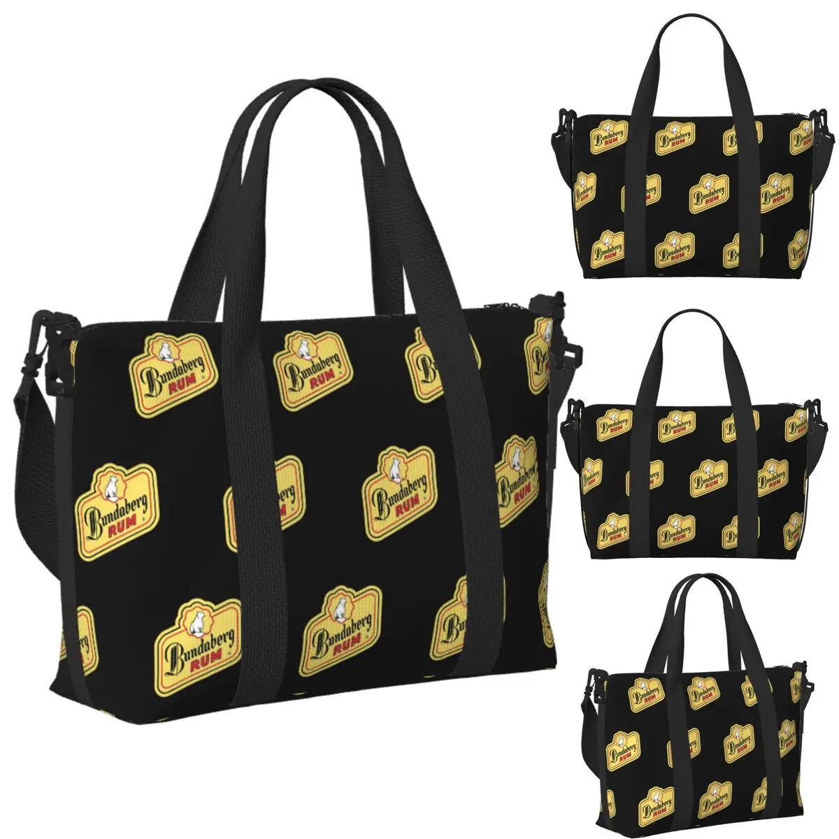 

Custom Bundaberg Rum Beach Travel Bag Large Capacity Tote Bags for Gym Sport Women Shopping Duffle Shoulder Bag