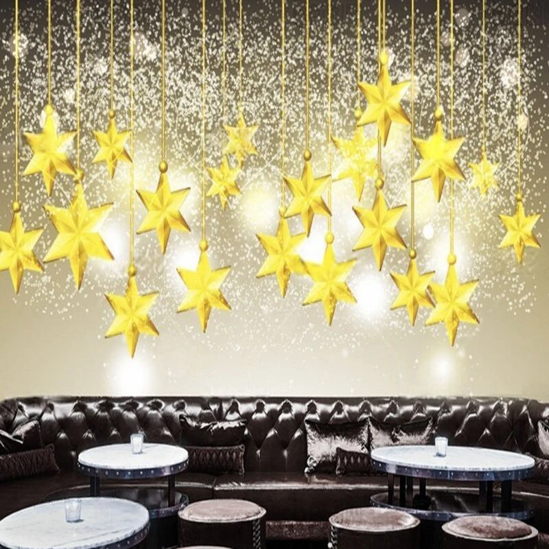 

Современный простой элегантный крутой и модный бар КТВ золотые звезды мечтательная спецодежда роскошное украшение дома фон обои