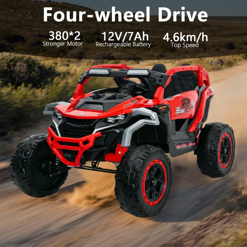 Ride on Models Truck Car 12V Kids Electric Vehicles, Remote Control, Front & Rear Shock Suspension, 2 Seater, For 3-6 Years Old