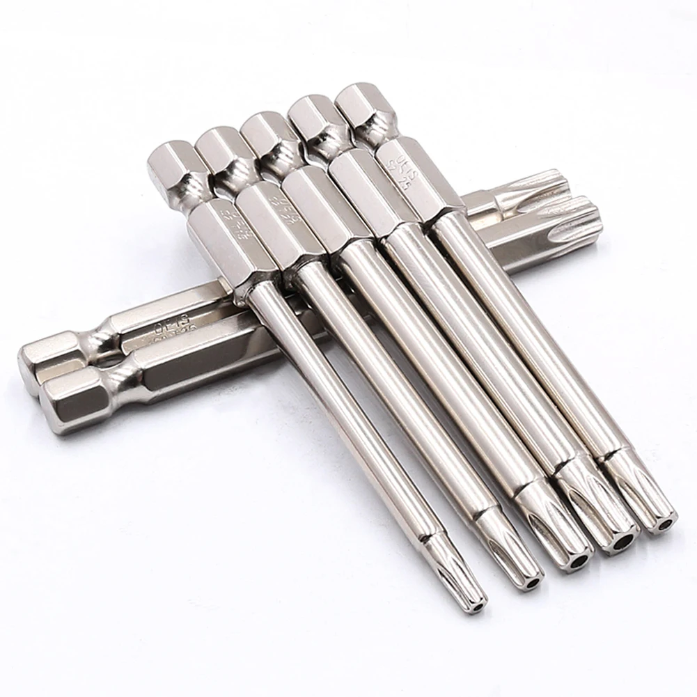 1Pc Torx Screwdriver Bit Set Long Magnetic Torx Electric Screwdriver Bits/T7/T8/T9/T10/T15/T20/T25/T27/T30/T40 75mm