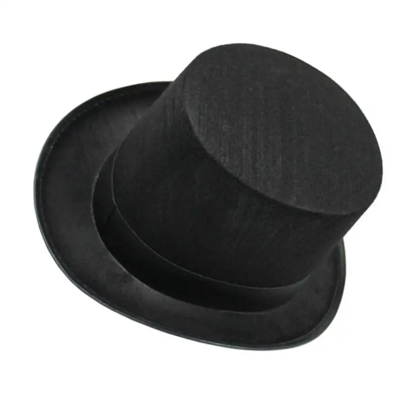 P9FE Roll Trim Zylinder Erwachsene Bühnenauftritte Dress Up Flat Top Fedoras – Detail 5