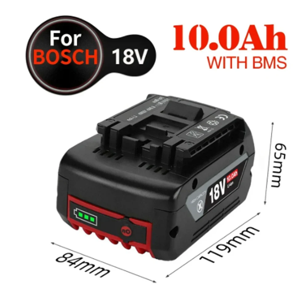 For Bosch 18V 12Ah Lithium Rechargeable Battery Power Tool LED Bat609 Bat609g Bat618 Bat618g Bat614 Bat619 Bat621 Bat620 Charger