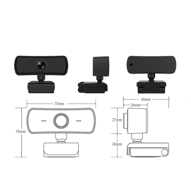 1 шт. веб-камера с микрофоном, регулировка на 360 градусов, USB-пластик, ПК с автофокусом, веб-камера для компьютера, цифровая веб-камера, ПК с автофокусом