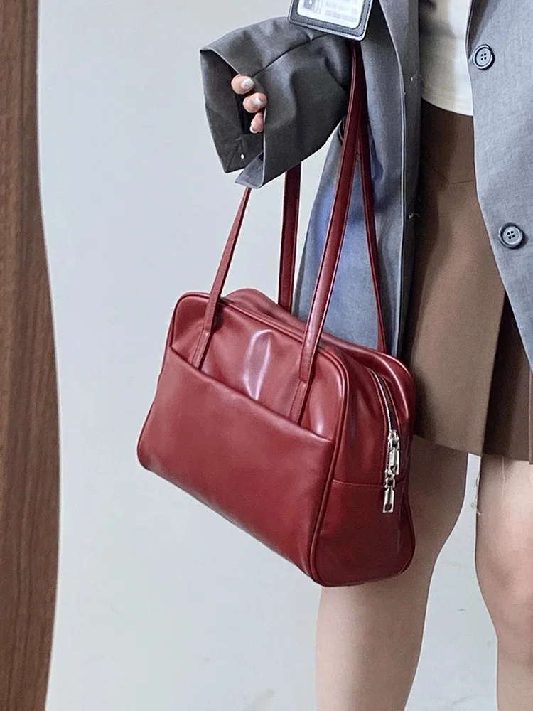 

Office Lady Casual Fashion Handbags Y2k Aesthetic Elegant All Match Shoulder Bags Korean Vintage Simple Underarm Bag