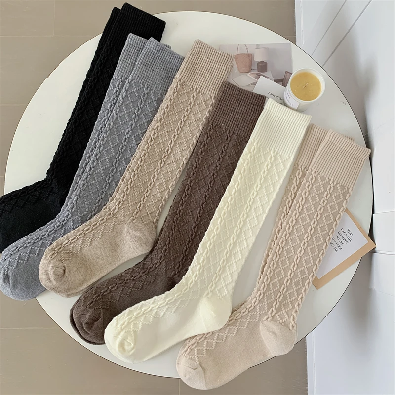 النساء الصوف عالية أنبوب جورب Homewear الكشمير الحرارية النوم رشاقته جوارب دافئة الإناث الوسائط الخريف الشتاء جورب Calcetines #1