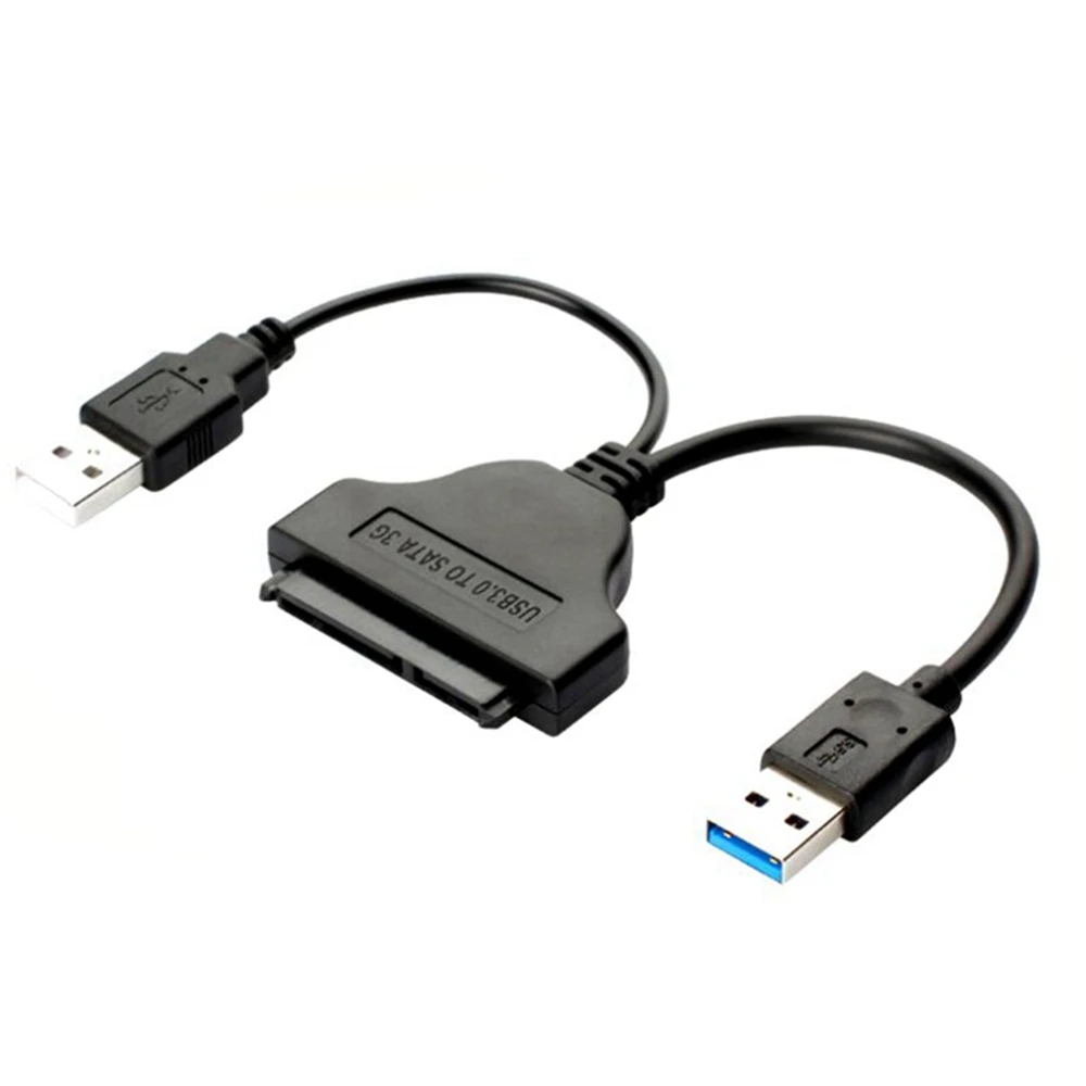 Kabel adaptor USB 3.0 ke SATA 22 pin, konverter hard drive daya eksternal HDD 2.5/3.5 inci