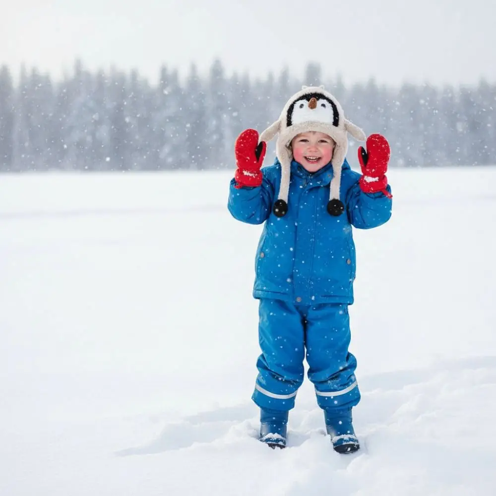 

Cute Children's Warm Hat Windproof Thickened Warmth Penguin Hat Breathable Pom Pom Ends Cartoon Penguin Balaclava Hat