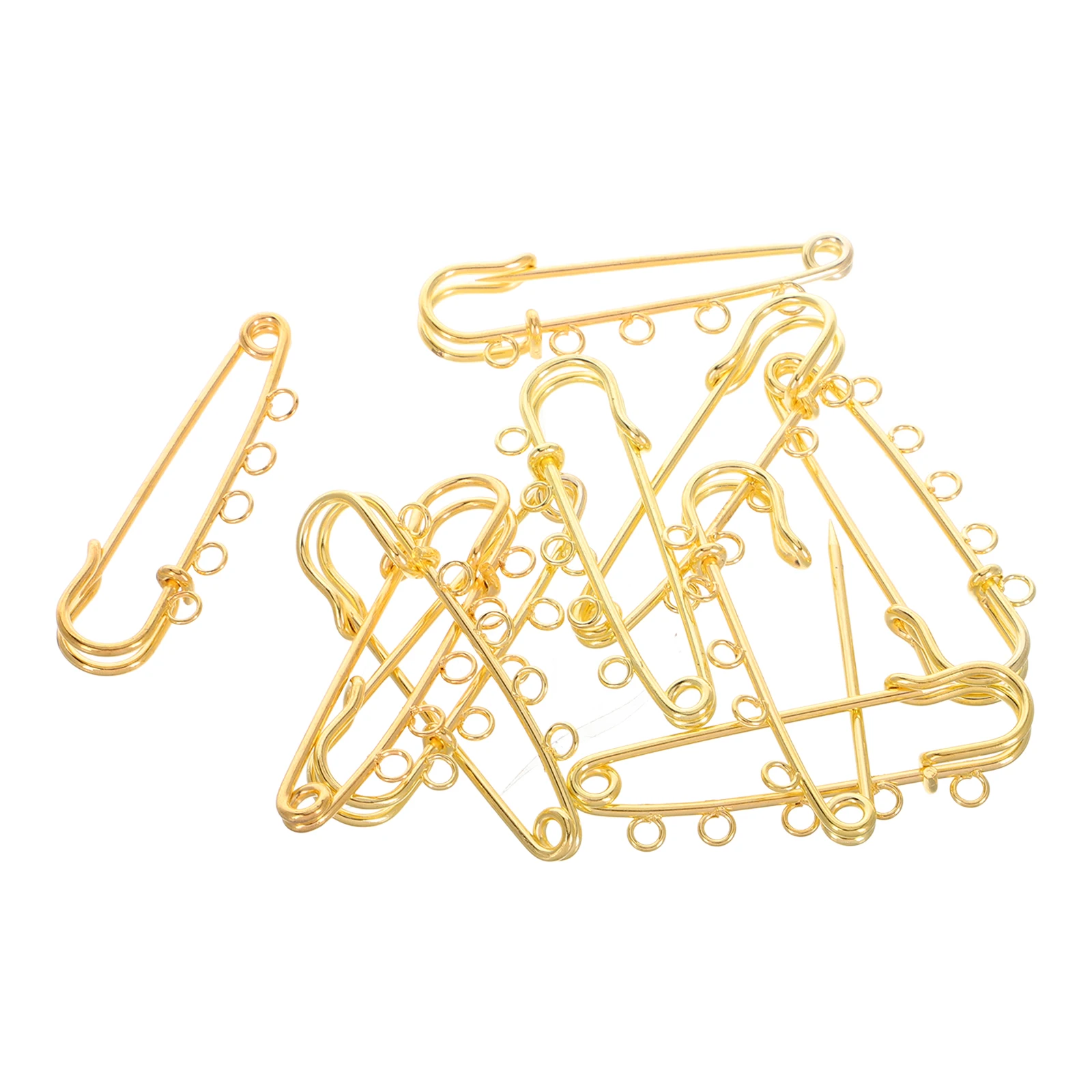 

10Pcs Alloy Safety Pins Brooch Clips with Holes DIY Pins for Clothes Crafts Jewelry Making DIY Brooch Safety Pin