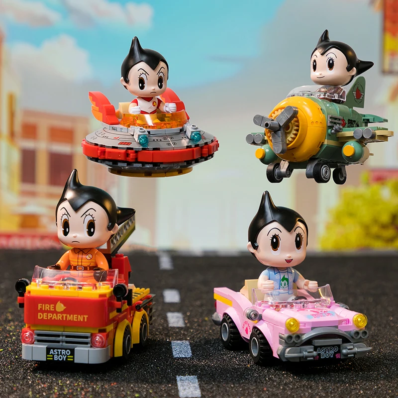 

PinQi Astroboy Building Blocks Car Series Anime Figure Desktop Decoration Puzzle Assembling Model Toys Birthday Gifts for Kids