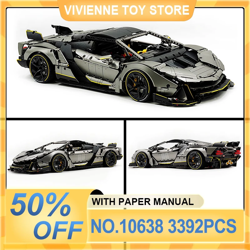 

GULY 10638 MOC High-Tech 1:8 Sports Vehicle Building Blocks Model Racing Brick Puzzle Assembly DIY Toys Boy Christmas Gifts Kids