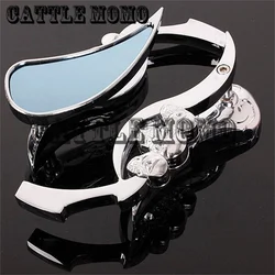 chrome skull Modified Motorcycle Rearview Mirrors For Honda Magna 250/750 steed 400 600 shadow 400/750 VTX1300/1800