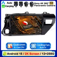 Android 15 Radio del coche para Toyota Hilux Pick Up AN120 2016 - 2020 reproductor de vídeo Multimedia 4G WIFI GPS NAVI unidad principal Carplay Auto
