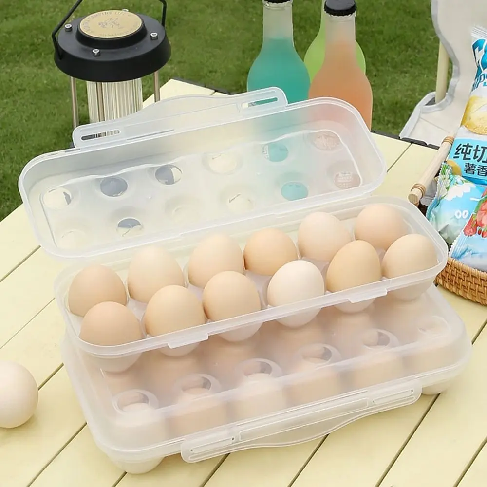 Durable Plastic 12/18 Grids Egg Tray Transparent Snap-on Egg Fresh-keeping Case Stackable Anti-collision Egg Storage Box Kitchen