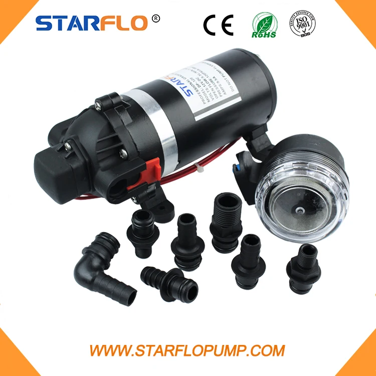 مضخات مياه STARFLO DC صغيرة محمولة كهربائية ذاتية التحضير تعمل بالبطارية ذات ضغط عالي لغسيل السيارات والدراجة