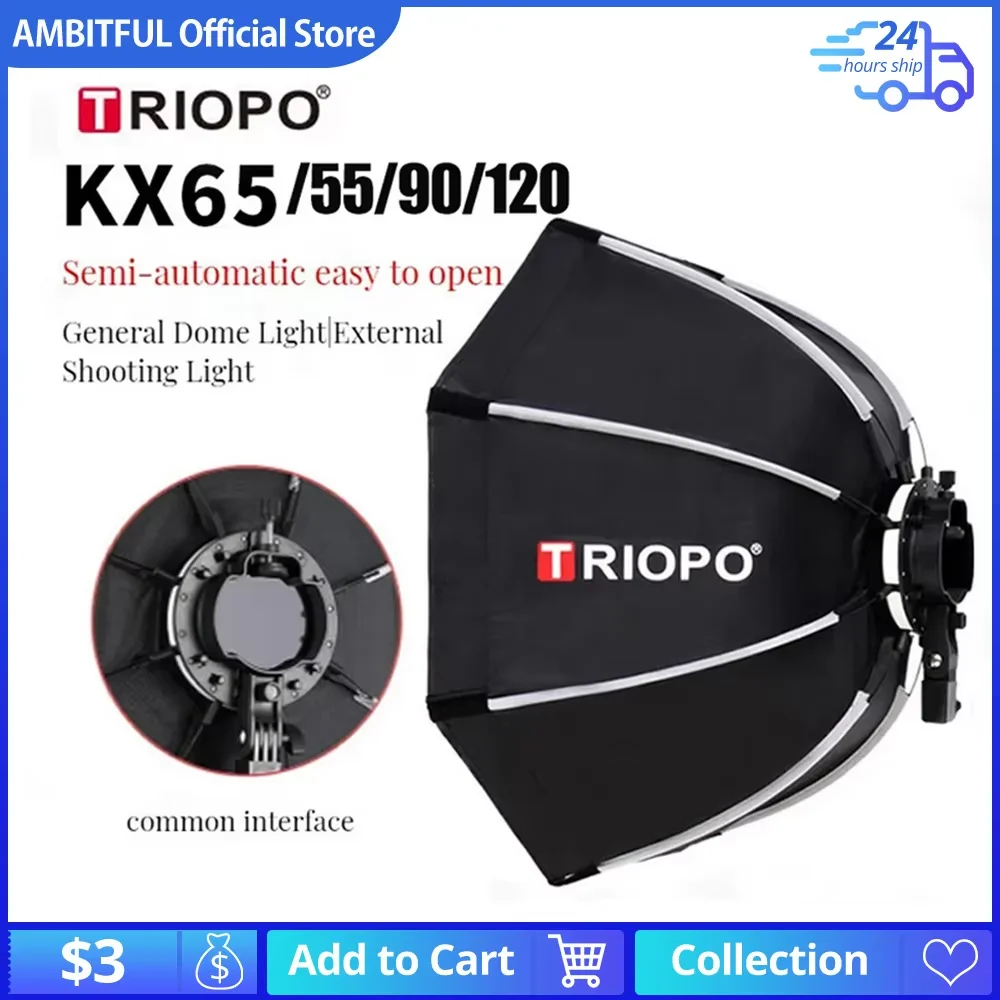 

TRIOPO KX 65cm 90cm Softbox Octagon Umbrella Light Box For Godox AD200 V1 Speedlite Flash Light Photography Studio Accessories
