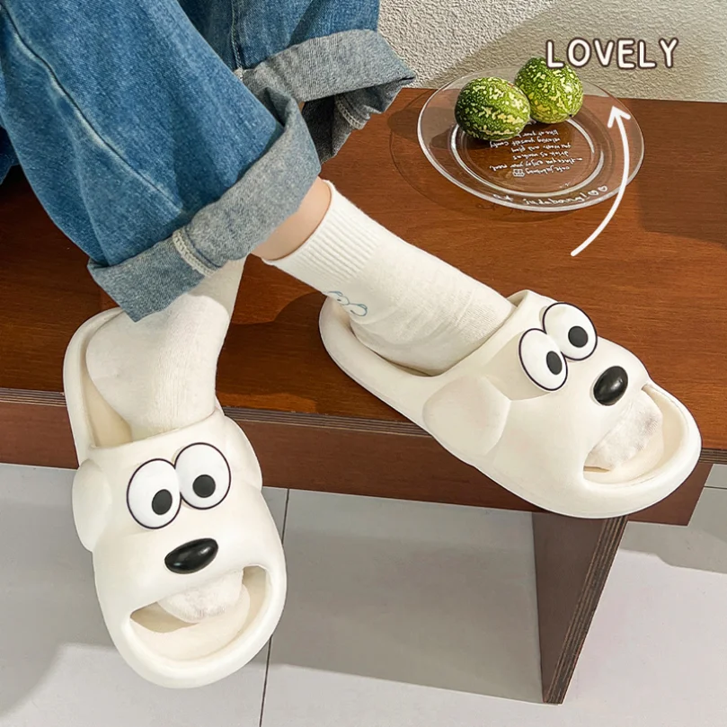 Woman Home Slipper Cloud Puppy Dog Cartoon Sandals Men Flip Flops Sandals Soft Sole Beach Outdoor Non Slip Shoes Female Male Eva