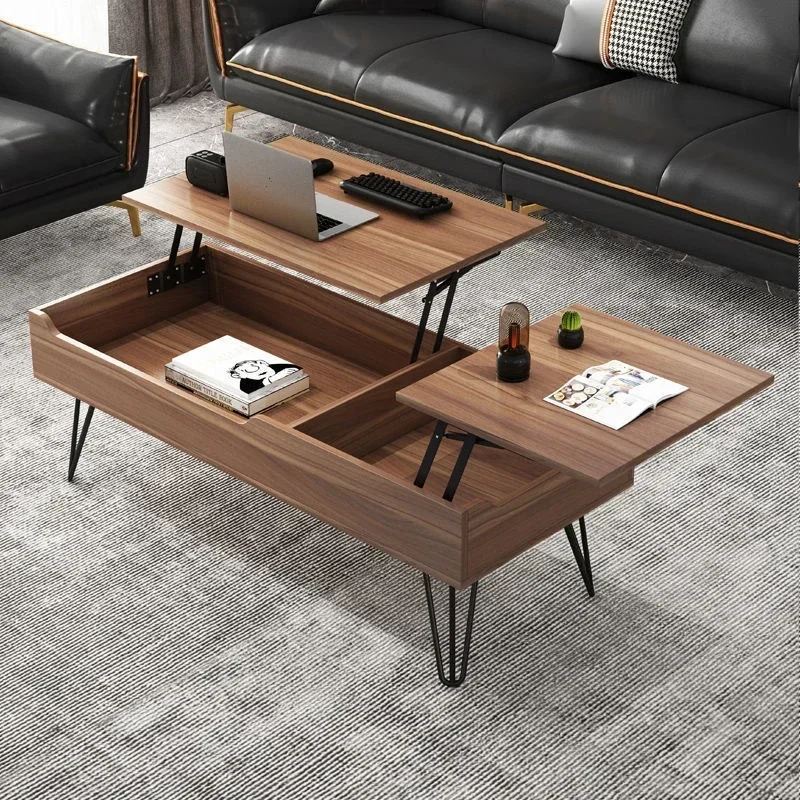 Multifunctional Foldable Coffee Tables Creative Simple Liftable Dining Tables Modern Storage Center Tables Living Room Furniture