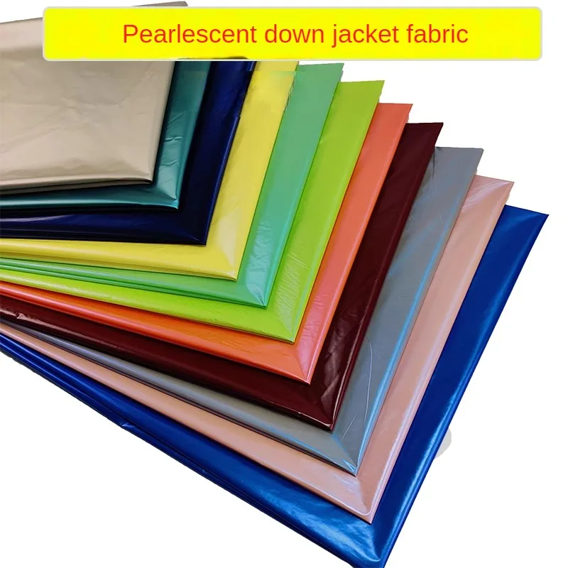 High Quality Down Jacket Membrane Fabric By Meter for Coats Clothes Sewing Glossy Pearl Phantom 300T Waterproof Cloth Plain Pink