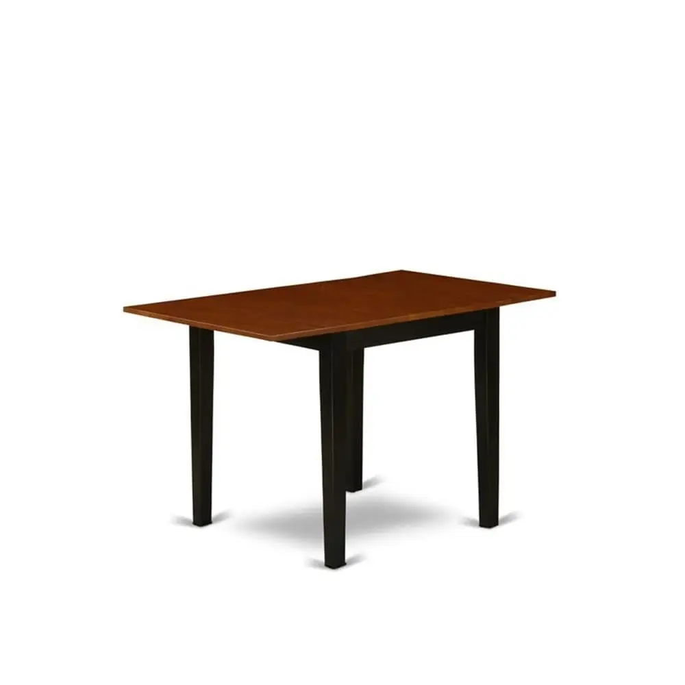 5-Piece Dining Set for 4 with Rectangle Dropleaf Table & 4 Chairs, 30x48 Inch, Black & Cherry, Customized