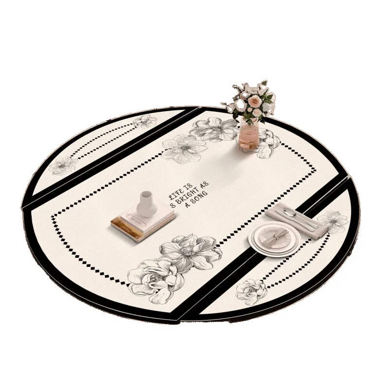 

Folding oval dining table mat, American waterproof and oil-proof tablecloth