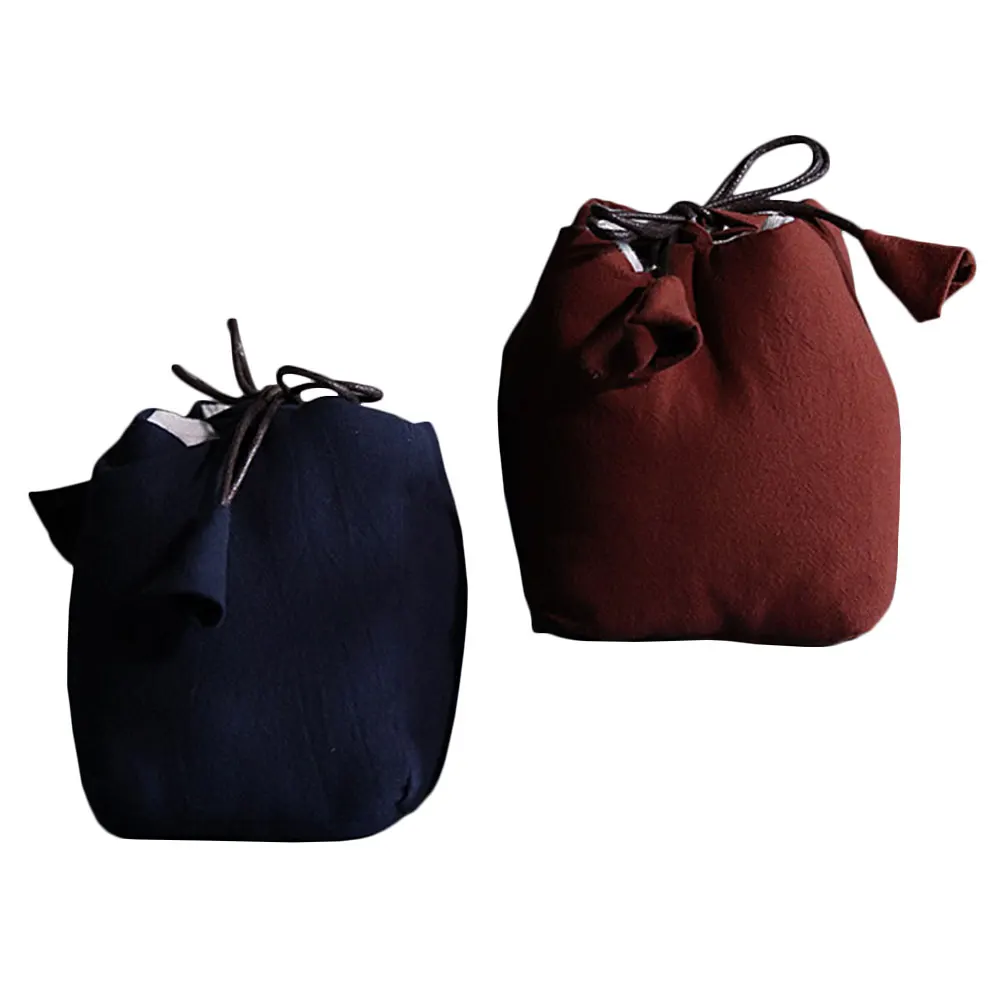

Tea Cup Storage Bags 2 Pc Assorted Color Cotton Linen Portable Travel Home Dust proof Pouches For Cups Jewelry Toys