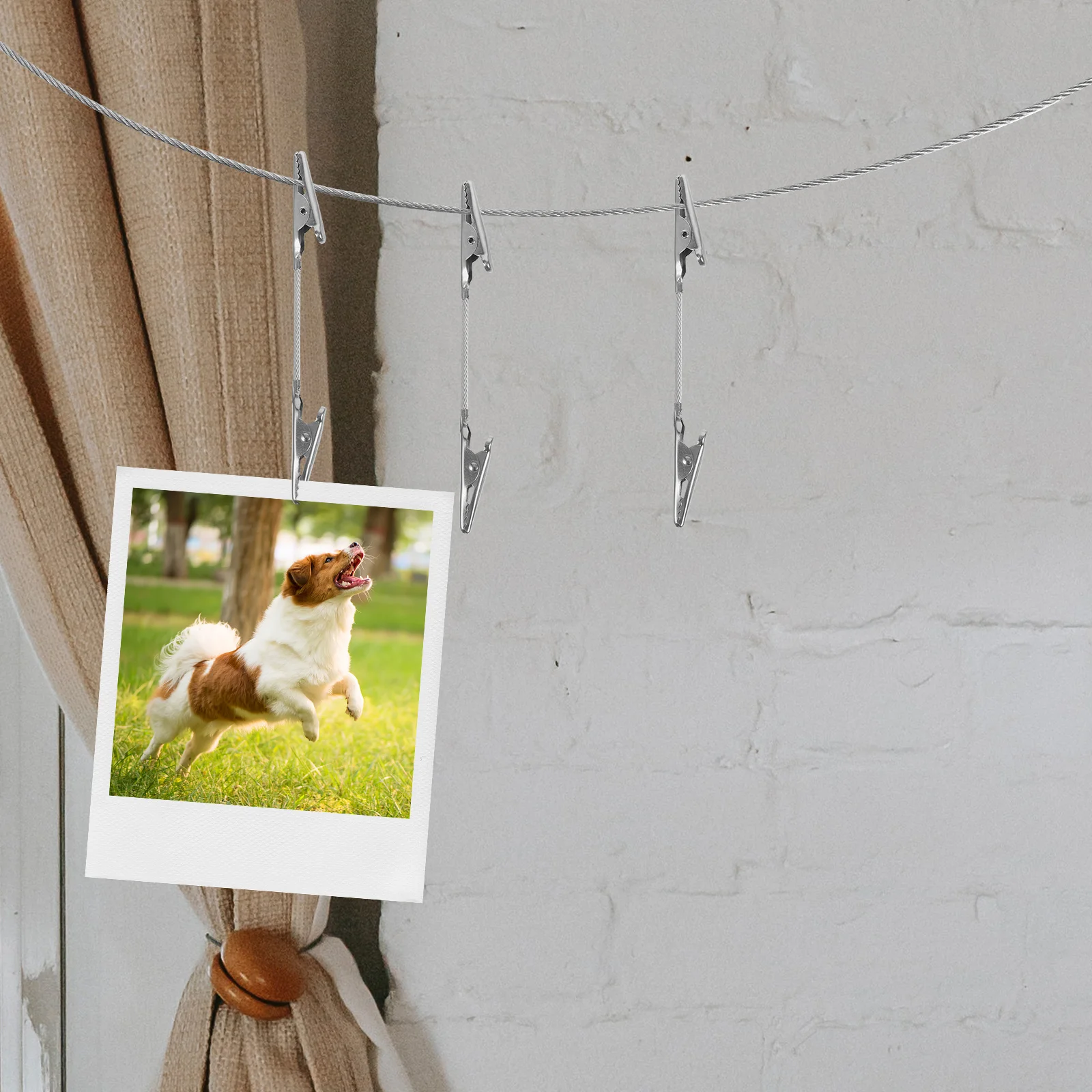 

Silver Photo Clip Wall Mount Double Ends Alligator Clamps Metal Wire Picture Holder Clips for Photos Memos Cards Party