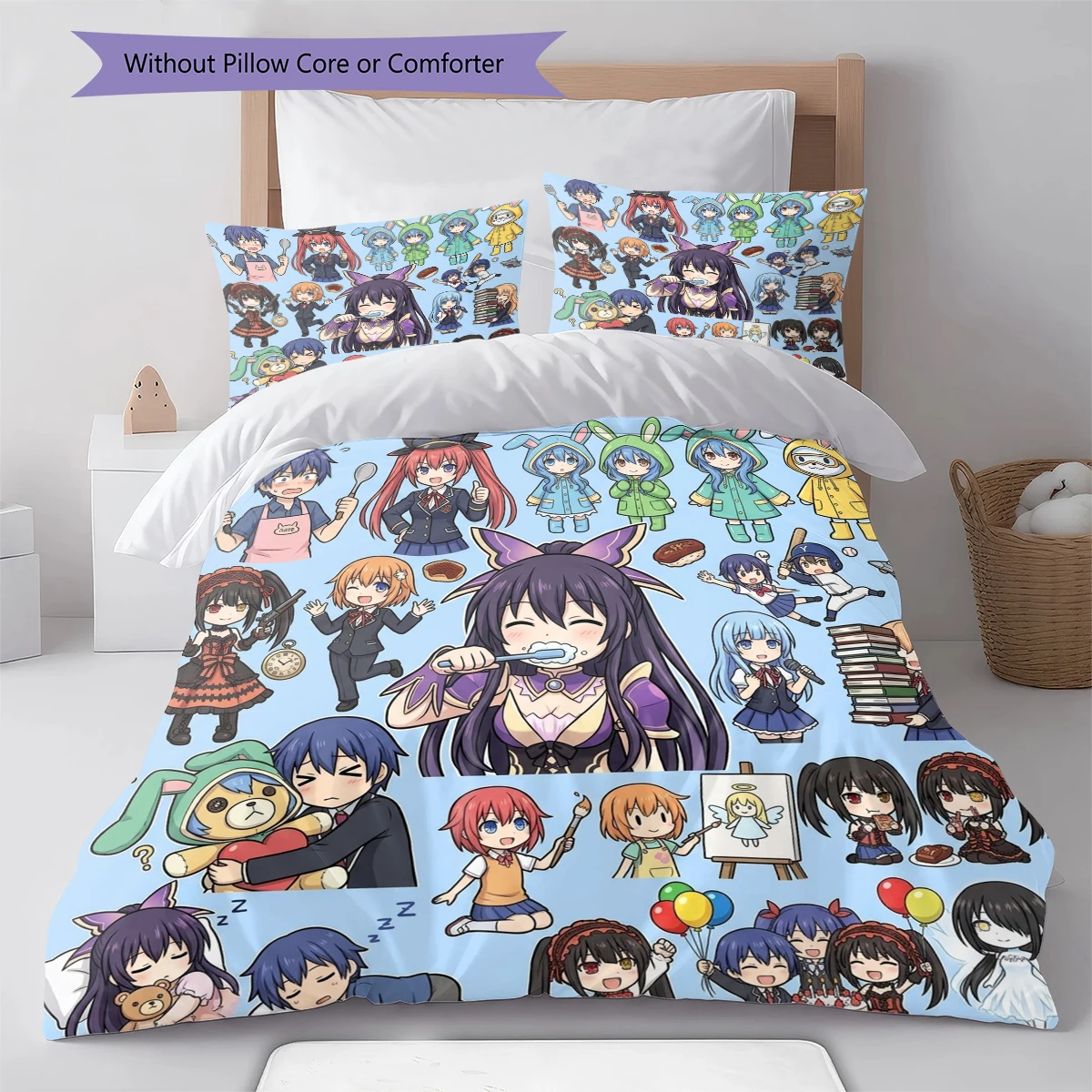 Date A Live Soft Comfortable Duvet Cover, Children Bedding Gift Set,SizeDifferent Sizes -HE16