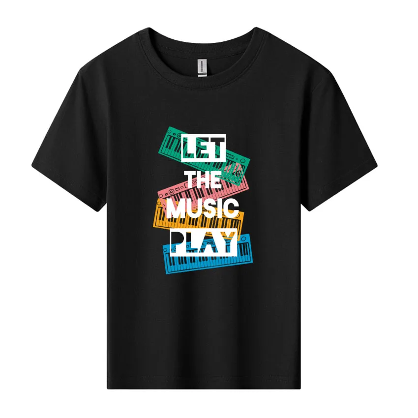 

Play Rock Music Print Children T-shirt Clothes for Girls T Shirt Anime Cartoons Casual Kid Boy Short Sleeve Tops Tee