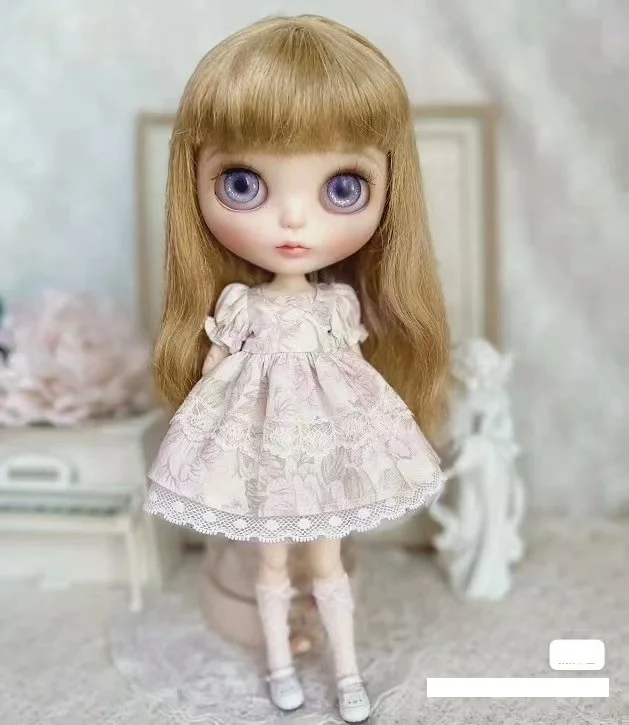 Blythe 2025 Dress Frock Lace Light Flower Elegant 1/6 30cm(Fit for azone,Pullip,Ob22/24/26, Licca)