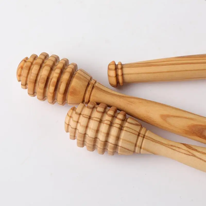 Olive Wooden Honey Dipper Stick Wooden Honey Spoon Stick For Jars Stirrer Dipper Spoon Ideal For Tea & Kitchen Use
