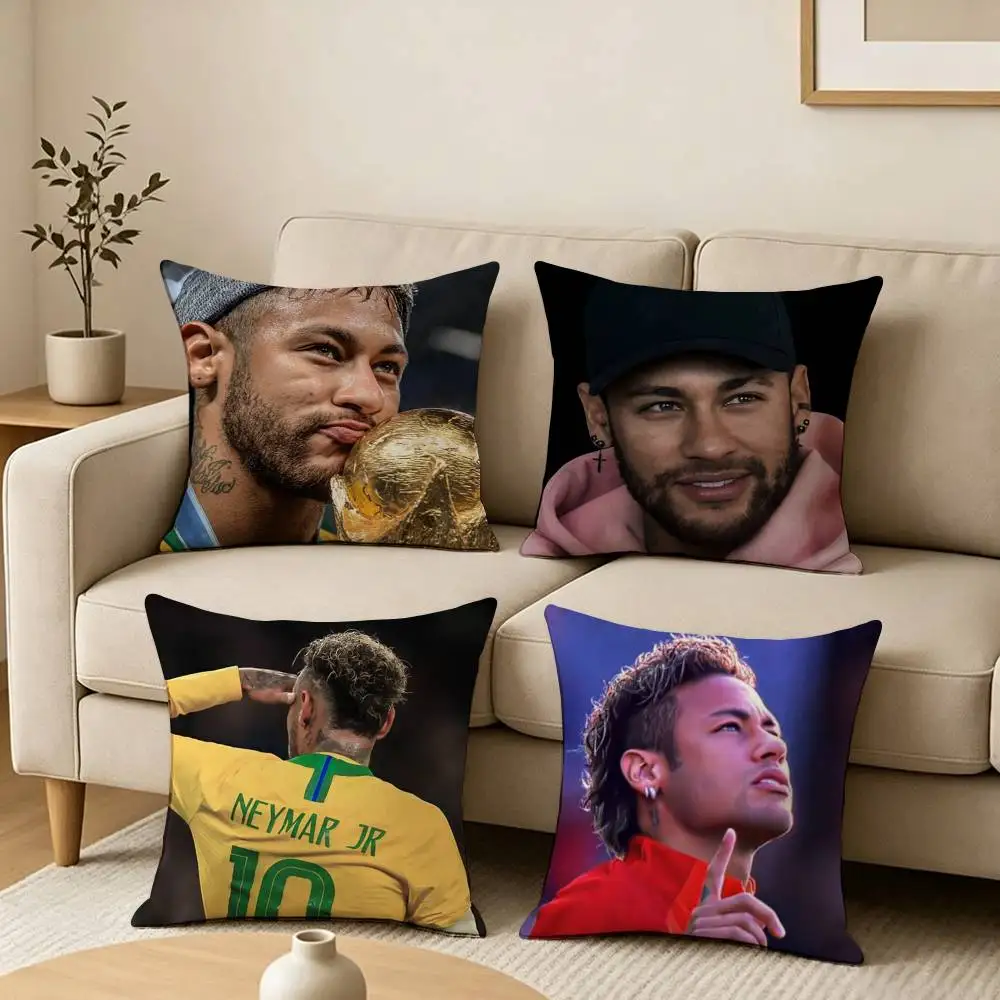 Football Star Neymar JR-10 Square Double-Sided printed Pillow Case Bedroom Bedside Pillow Sofa Cushion Cover