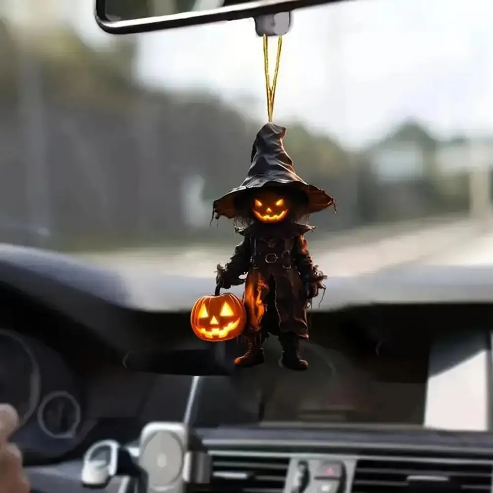 6Pcs Halloween Pendants Rearview Mirror Hanging Ornaments With Lanyard Easy To Hang Indoor Outdoor Use Car Pendants 펜던트 장식