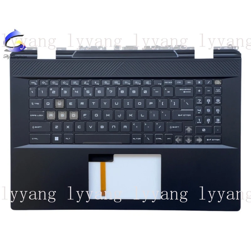 f  For MSI Sword 17 HX B13V MS-17T2 MS-17T3 Upper Case Palmrest Cover Backlit KB