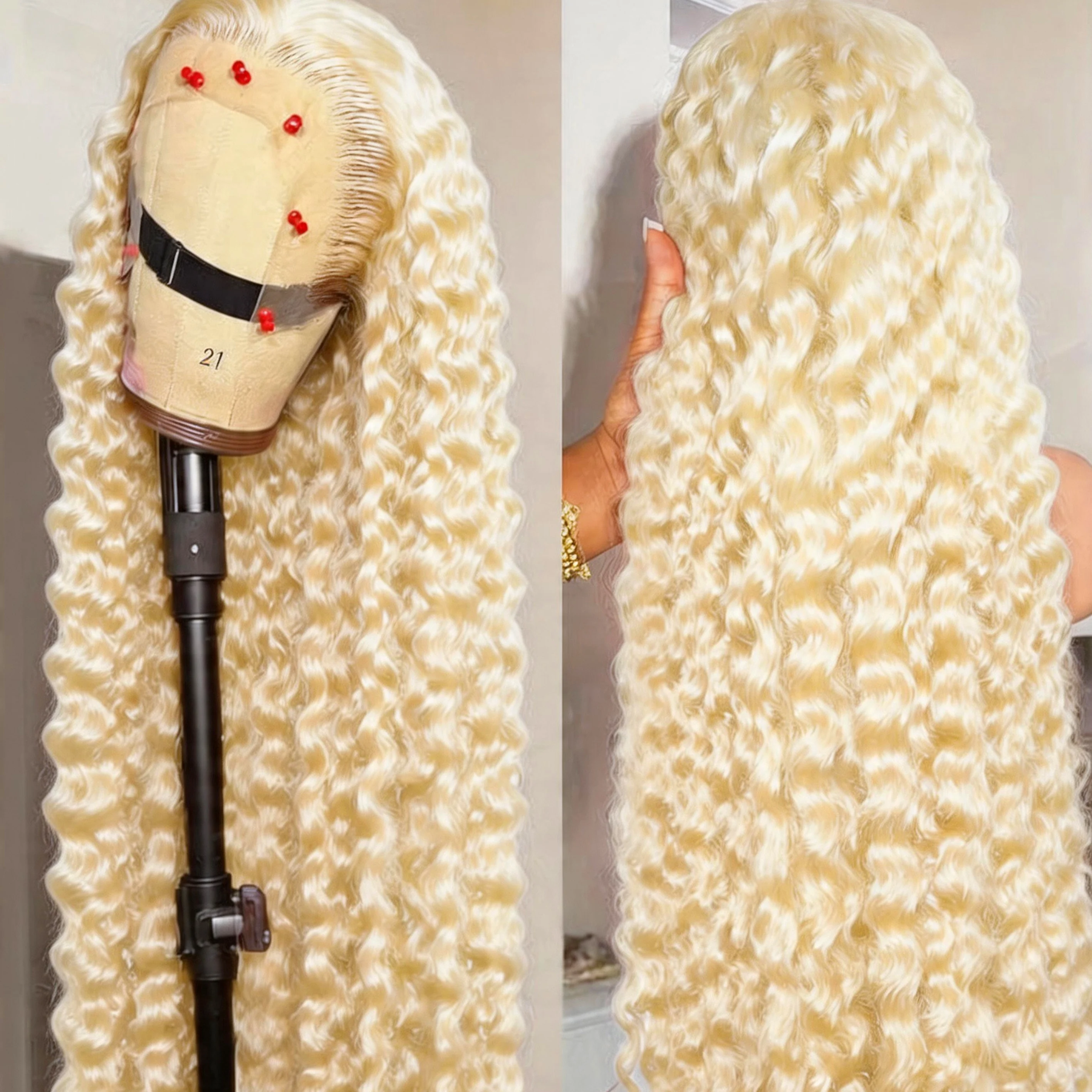 

Накладной парик из натуральных волос 613 HD Lace Frontal, кудрявый, 13X6 HD Lace Front, вьетнамский блонд, 13X6 Frontal, 5X5 без клея