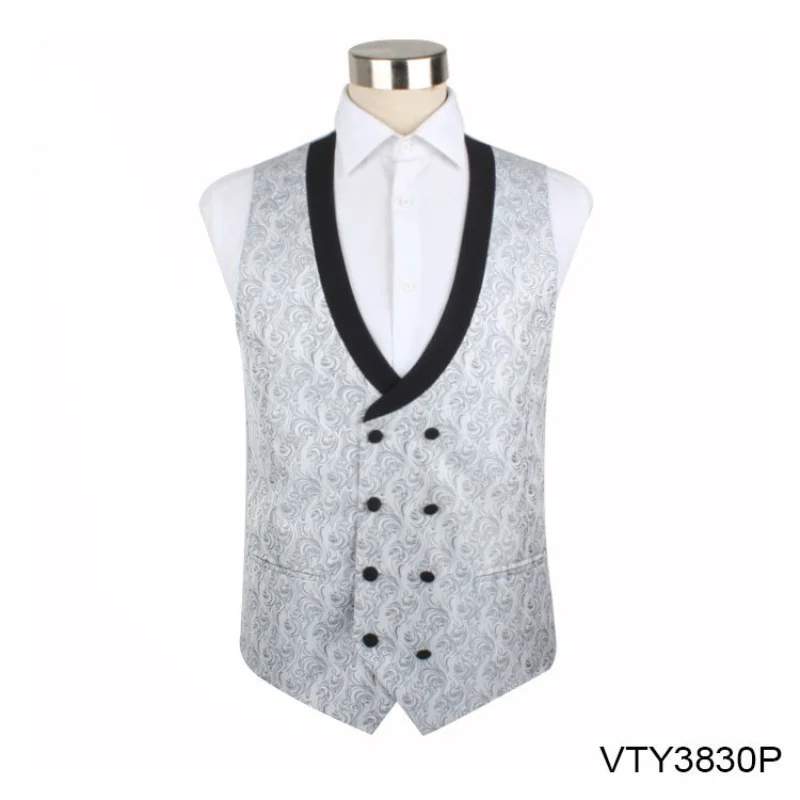 O750Single-breasted V-neck plaid vest Groomsmen retro suit vest British style tweed