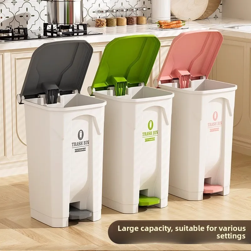 

Большое мусорное ведро с педалью и крышкой, новая модель, для кухни, офиса, дома, коммерческое использование, гигиеничное, усиленное.