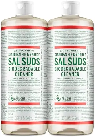 

Dr. Bronner's Sal Suds Biodegradable Cleaner 32oz (2-Pack) – All-Purpose Multi-Surface Cleaner for Floors, Kitchen, Bathroom, Di