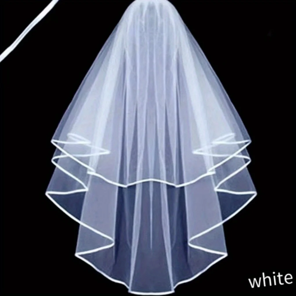 Bridal Wedding Vails Women's Simple White Ivory Tulle Short Veils With Comb for Brides Shower Bachelorette Hen Party Chucky