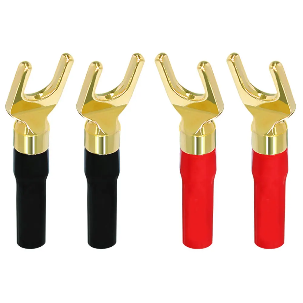 Musical Sound 4MM Gold Plated Banana Speaker PIN Plug Connectors Adapter for Amplifier Audio Cable Banana Plugs for Speaker Wire