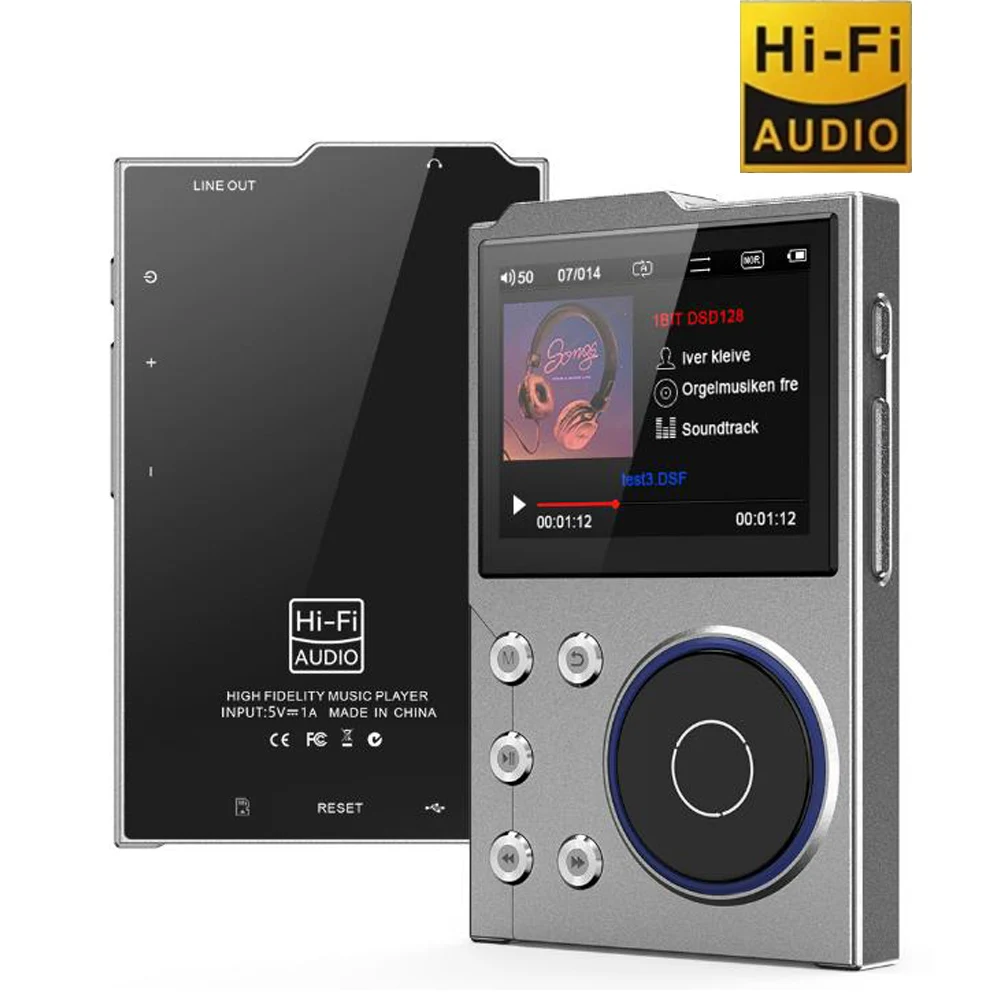 

HiFi MP3 Music Player Hi-Fi DSD Lossless Quality High Quality Walkman DAC Music Player Bluetooth 5.0 Built-in 16GB Memory