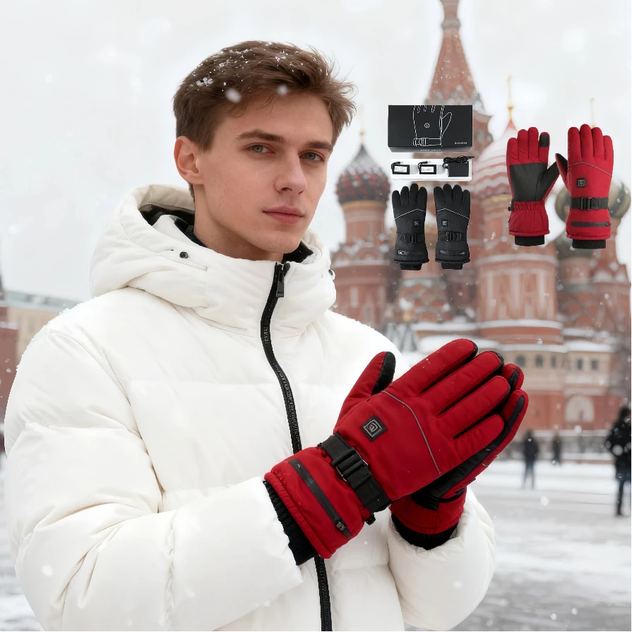ถุงมือสกีไฟฟ้าแบบชาร์จไฟได้ สี - Heated Ski Gloves Battery Waterproof บทวิจารณ์และราคา